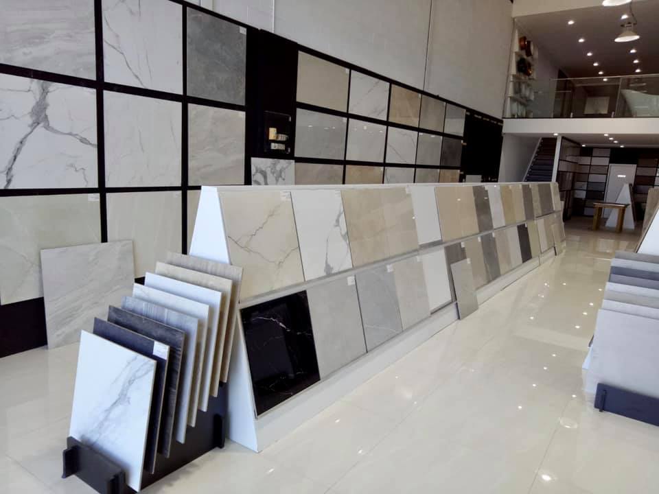 Marble look tiles